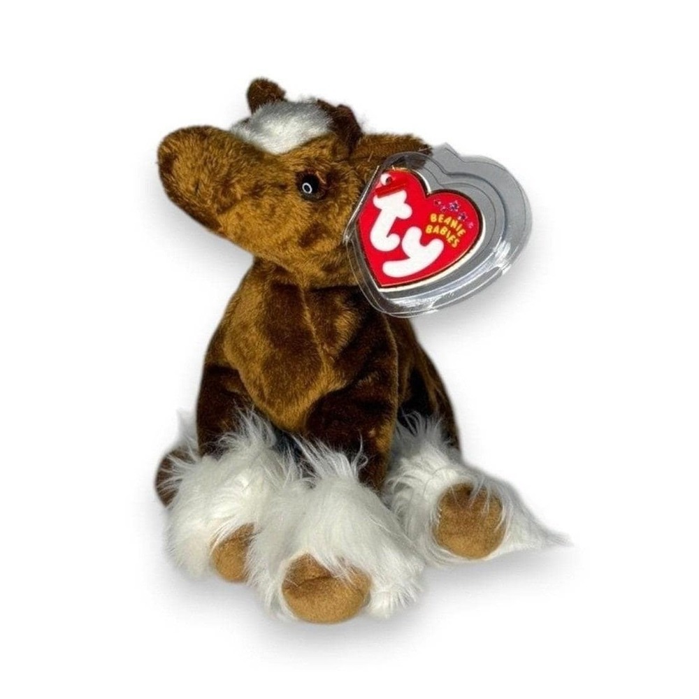Hoofer the Horse | Feathered Hoof Beauty | Mint Heart Tag TY Beanie Baby